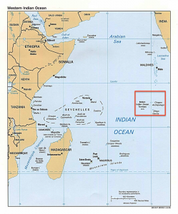 Chagos is located in the middle of the Indian Ocean, just south of the Maldives.